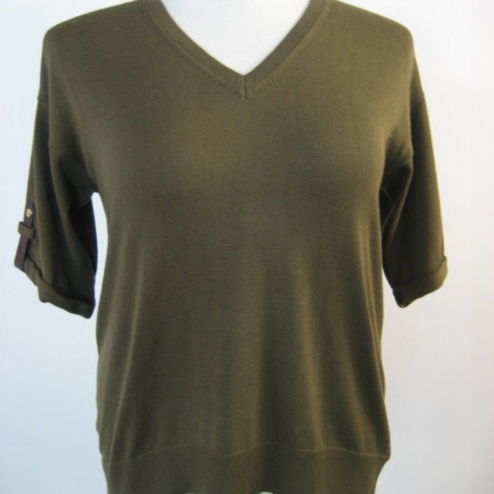 MICHAEL KORS Stretch Croshet Hi Lo Top Plus 1X